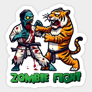 Tiger vs Zombie Fight Sticker